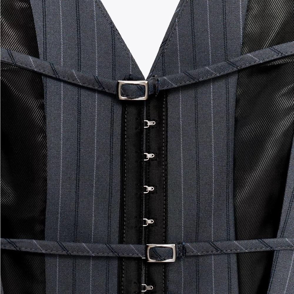 ZARA PINSTRIPE TOP VEST - Picture 7 of 8